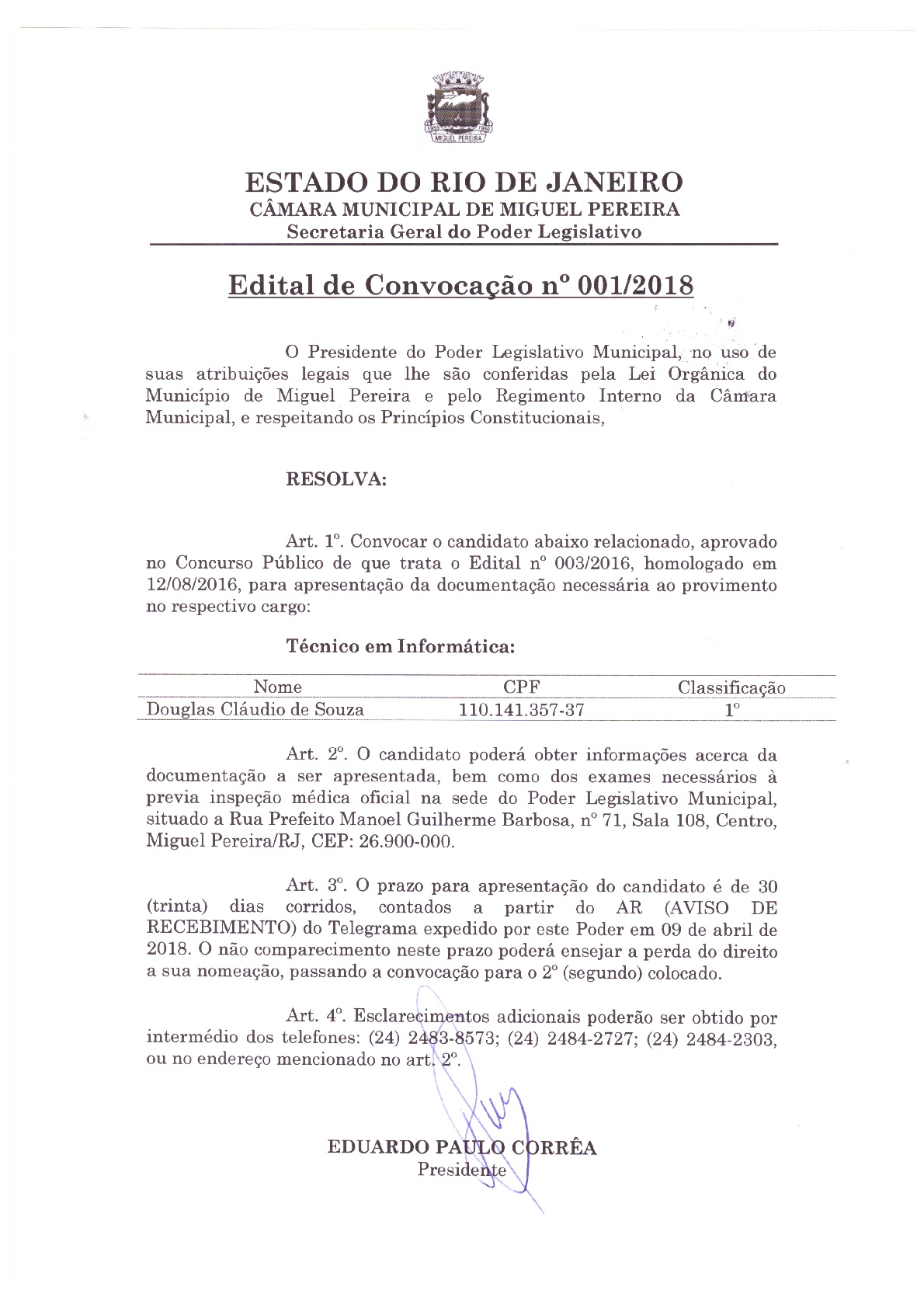 Edital de Convocação