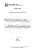 Aviso de Licitação nº 001/2018 - Modalidade Pregão Presencial